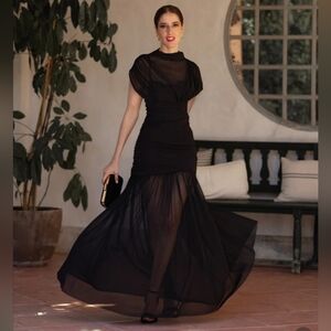 Zara Combined Draped Midi Dress